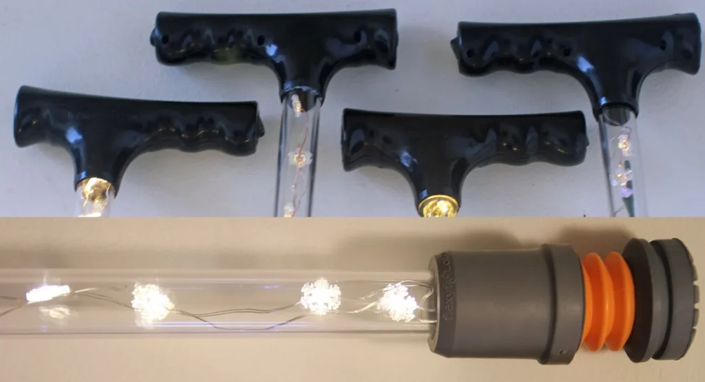 Bespoke, translucent Multi-coloured LED Walking sticks!